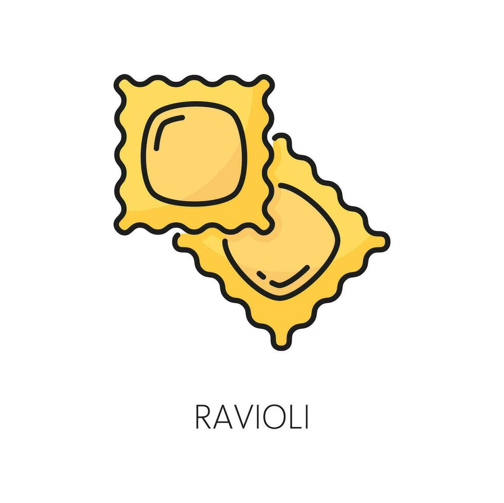 Ravioli Italienisch Küche Essen isoliert Platz Pasta vektor
