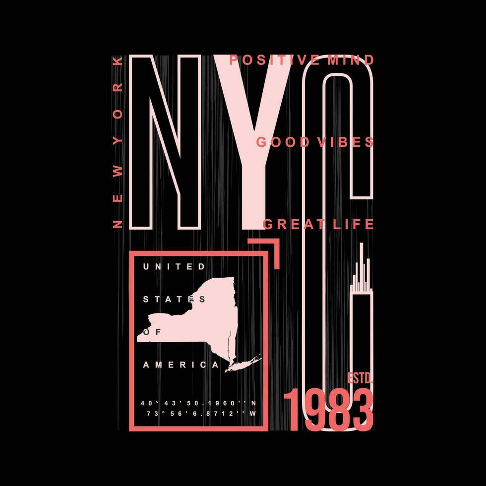 ny york stad Kartor grafisk design, typografi vektor, illustration, för skriva ut t skjorta, Häftigt modern stil vektor