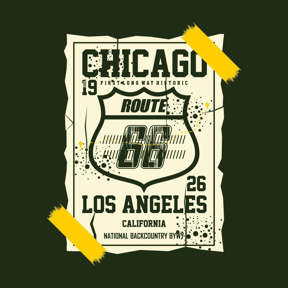 Chicago Illinois Route Grafik Design, Typografie Vektor, Illustration, zum drucken t Shirt, cool modern Stil vektor