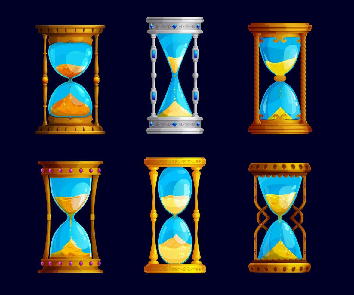 Magie Sand Glas Uhr, Sanduhr, Sanduhr vektor