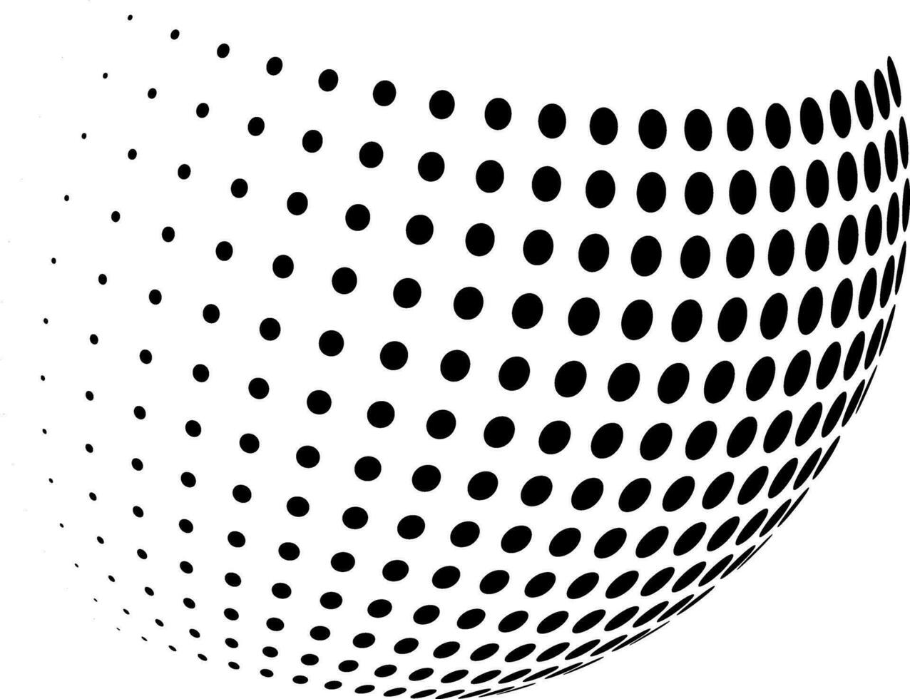 kugelförmig Gradient gepunktet Halbton Muster Vektor Symbol transparent Hintergrund