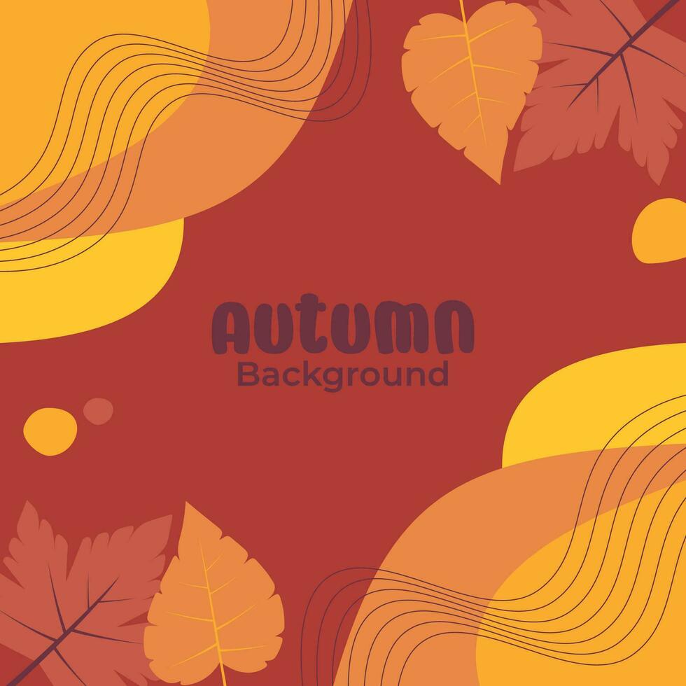 Welle Muster Herbst Hintergrund mit Blatt Ornament. attraktiv Design und Farbe, Vektor Illustration zum Banner, Gruß Karte, Flyer, Sozial Medien, Poster.