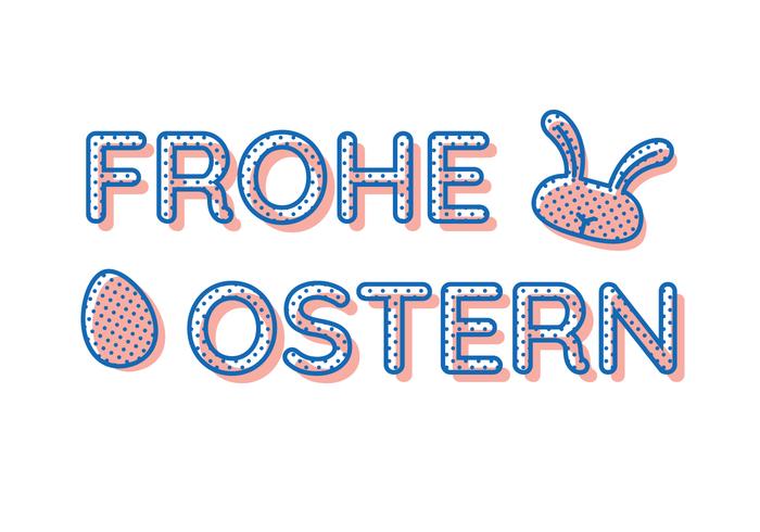 Frohe Ostern Vintage Typografi vektor
