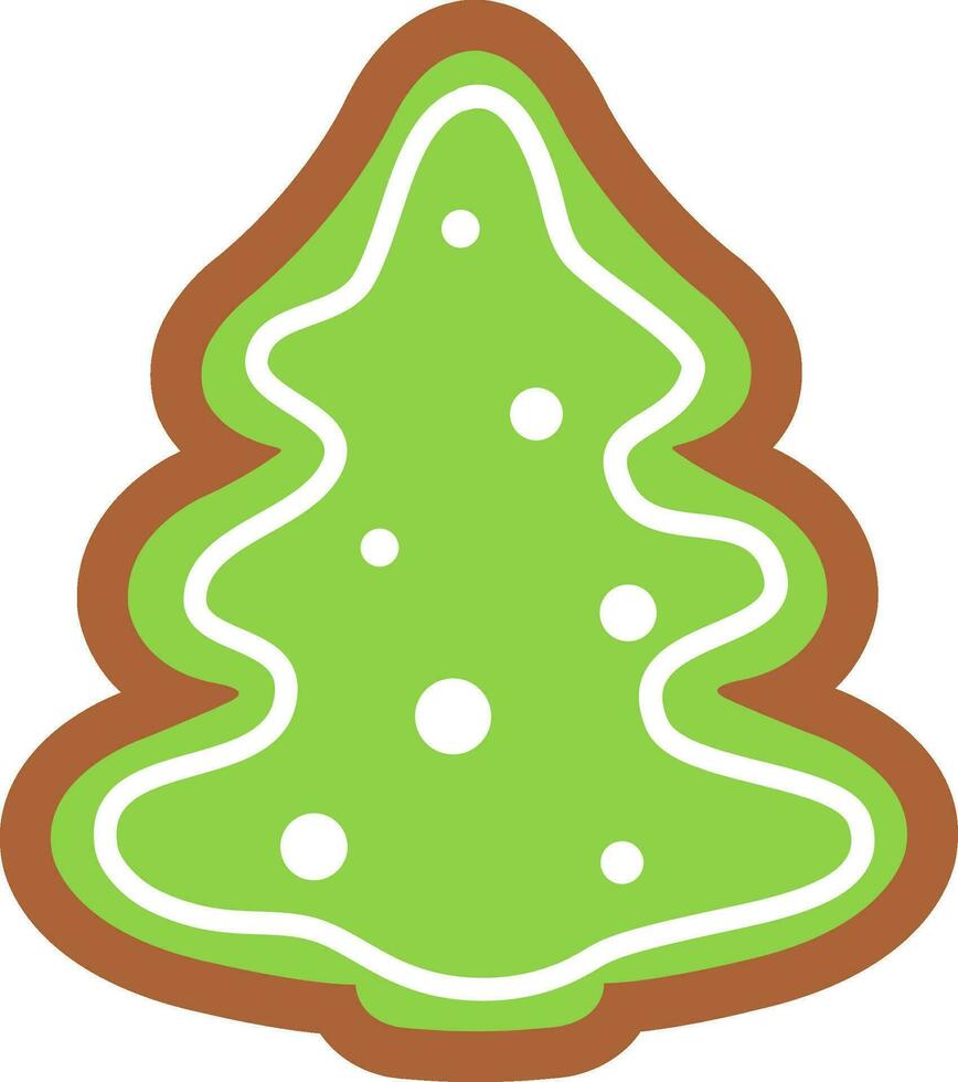 Weihnachten Baum, Weihnachten Lebkuchen, Neu Jahre Süßigkeiten, Lebkuchen, Farbe Illustration eben vektor