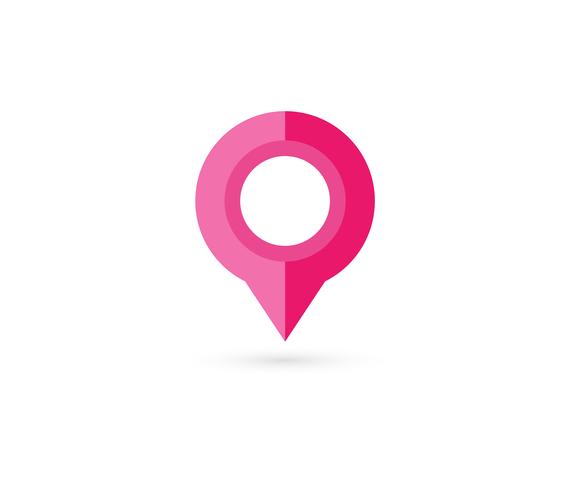 Platsstift. Map pin flat icon vector design.