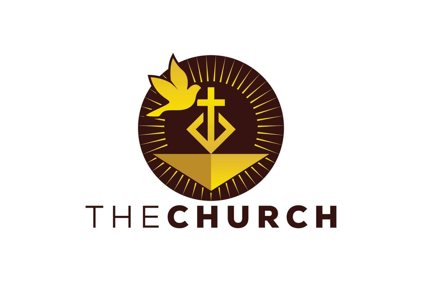 modisch und Fachmann Brief w Kirche Zeichen Christian und friedlich Vektor Logo Design