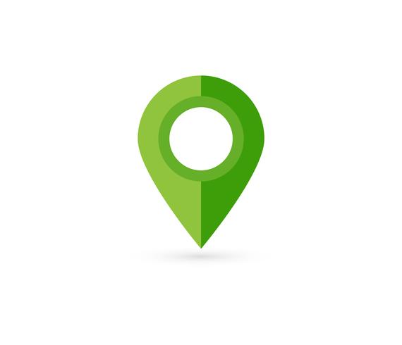 Platsstift. Map pin flat icon vector design.