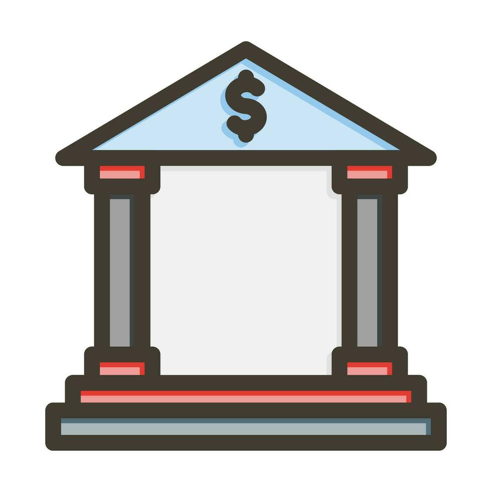 Bank vektor tjock linje fylld färger ikon för personlig och kommersiell använda sig av.