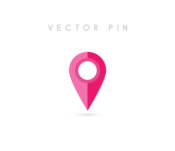 Platsstift. Map pin flat icon vector design.