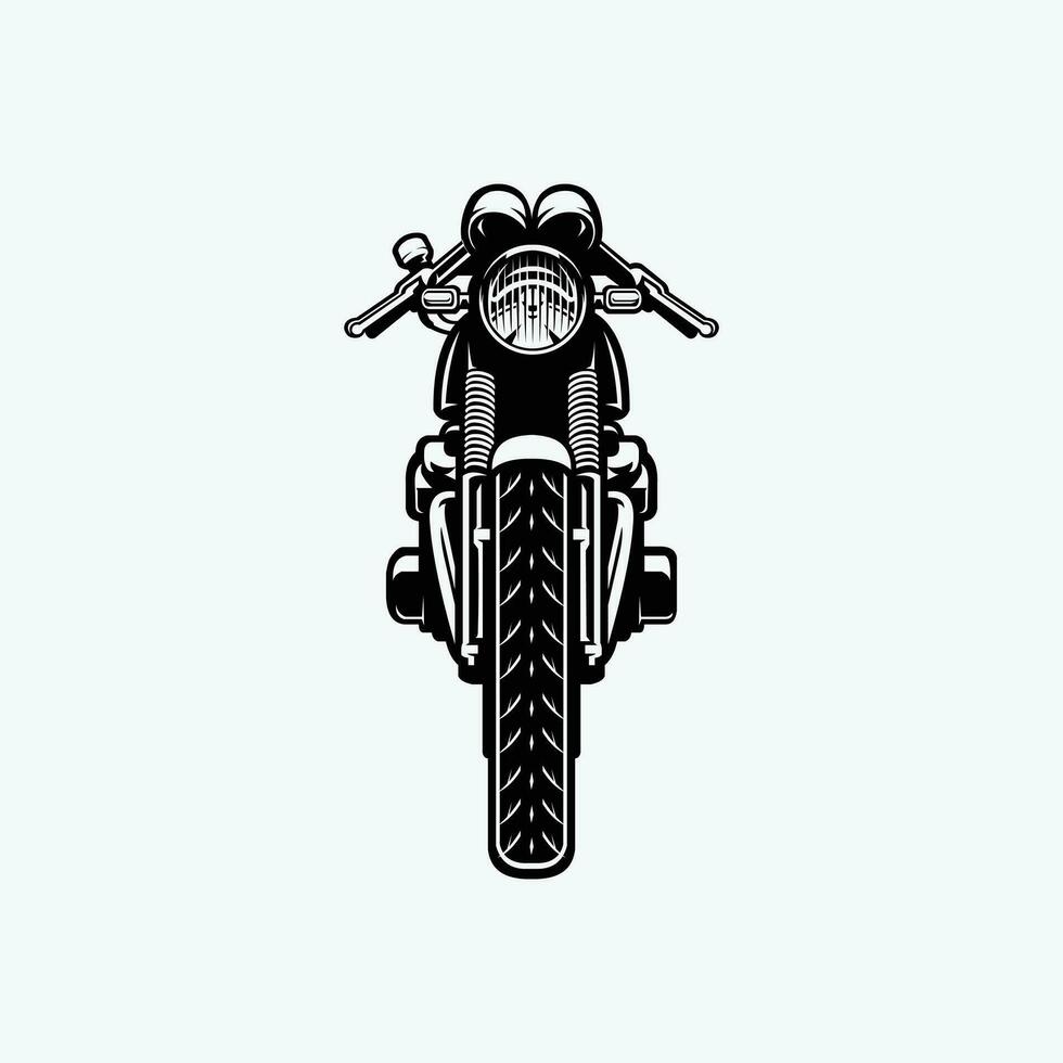 Kafé racer motorcykel främre se vektor konst silhuett illustration isolerat