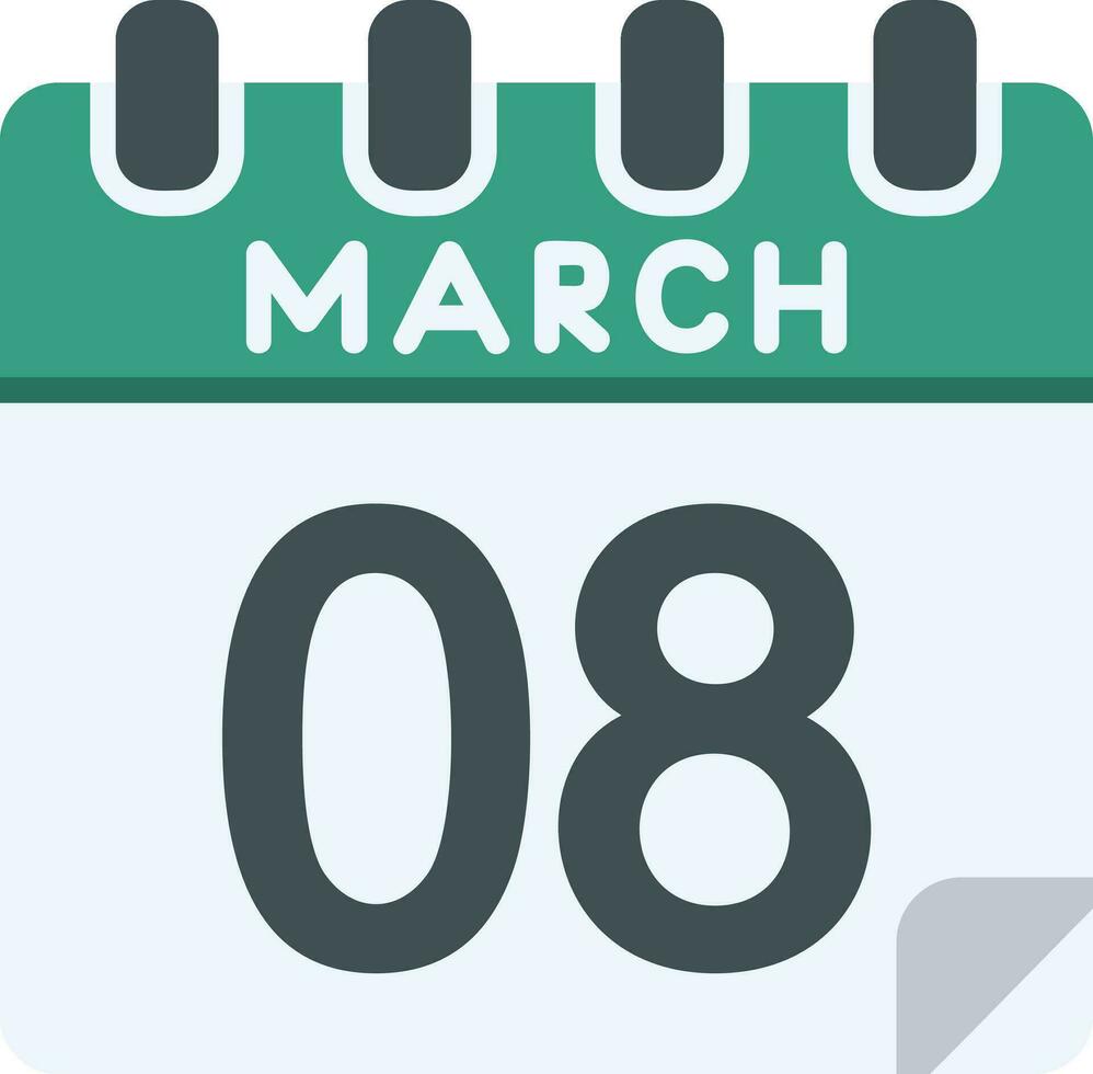 8 März Linie Symbol vektor