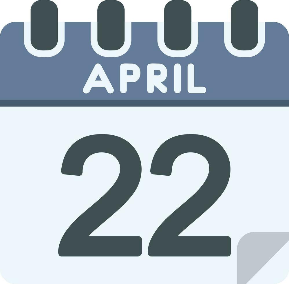 22 april linje ikon vektor