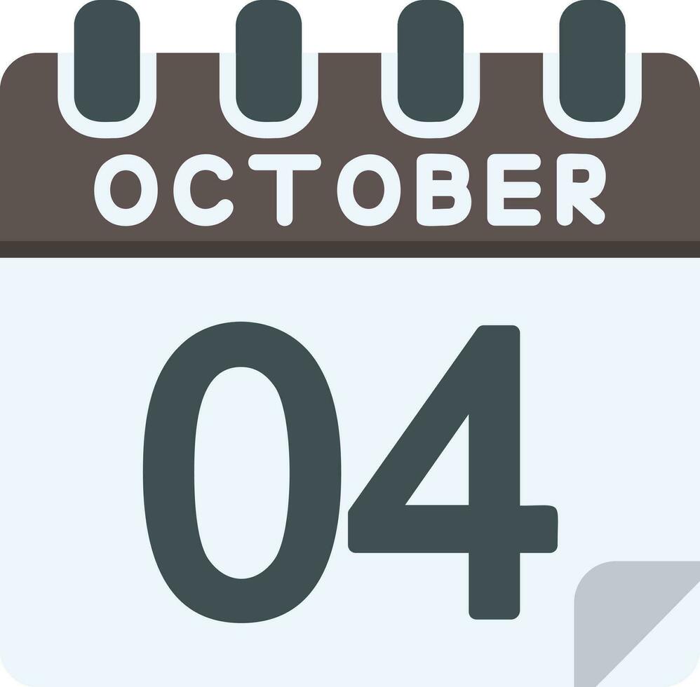 4 oktober platt ikon vektor