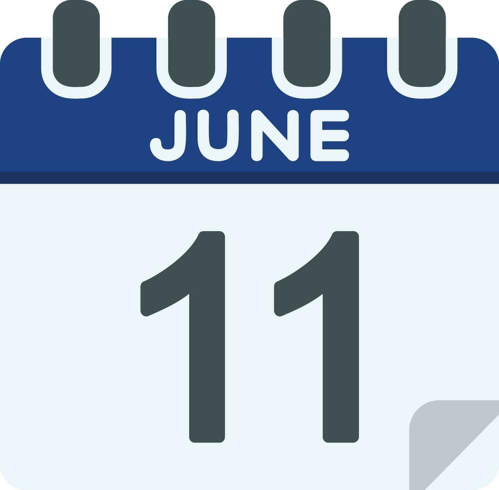 11 Juni Linie Symbol vektor