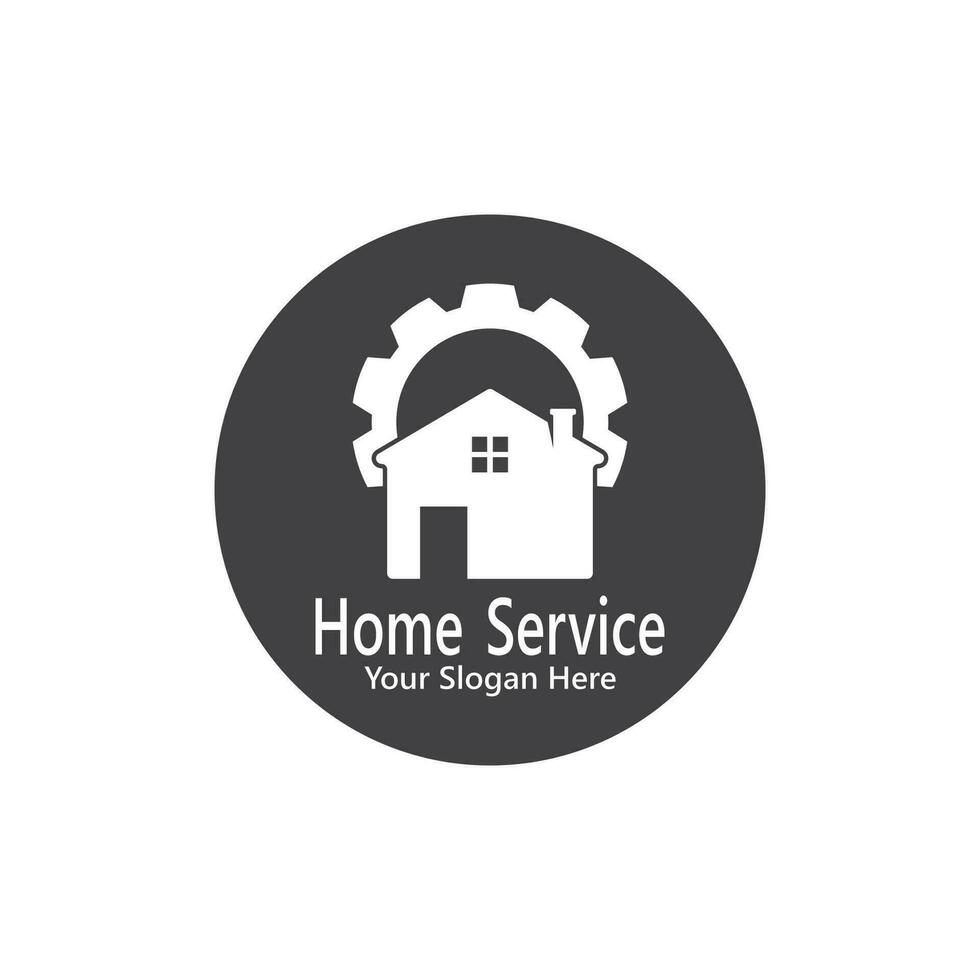 Zuhause Bedienung Konstruktion Logo Vektor Vorlage