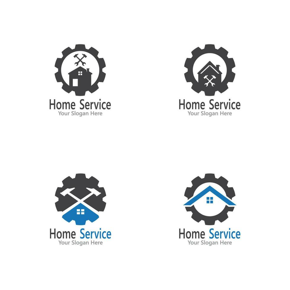 Hem service konstruktion logotyp vektor mall