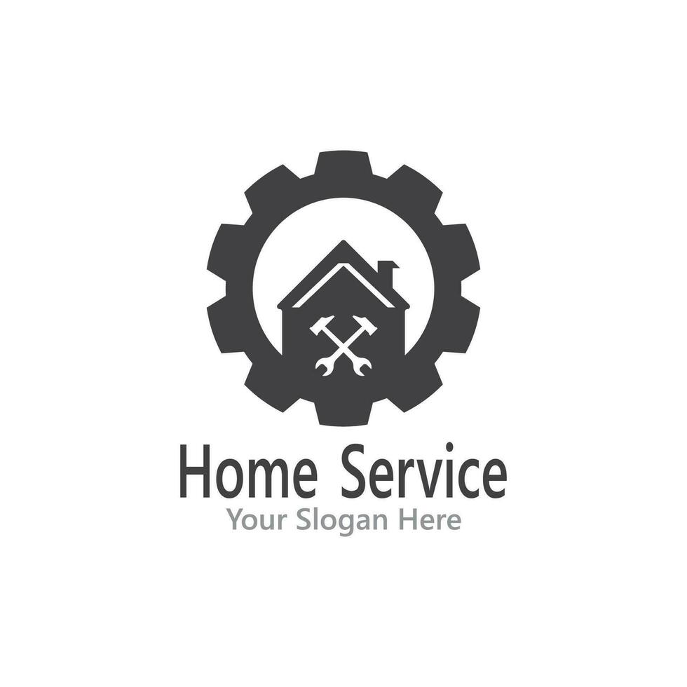 Hem service konstruktion logotyp vektor mall