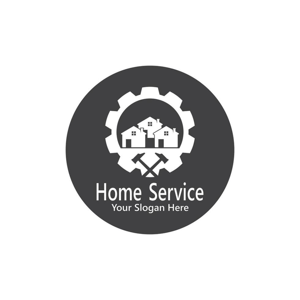 Hem service konstruktion logotyp vektor mall