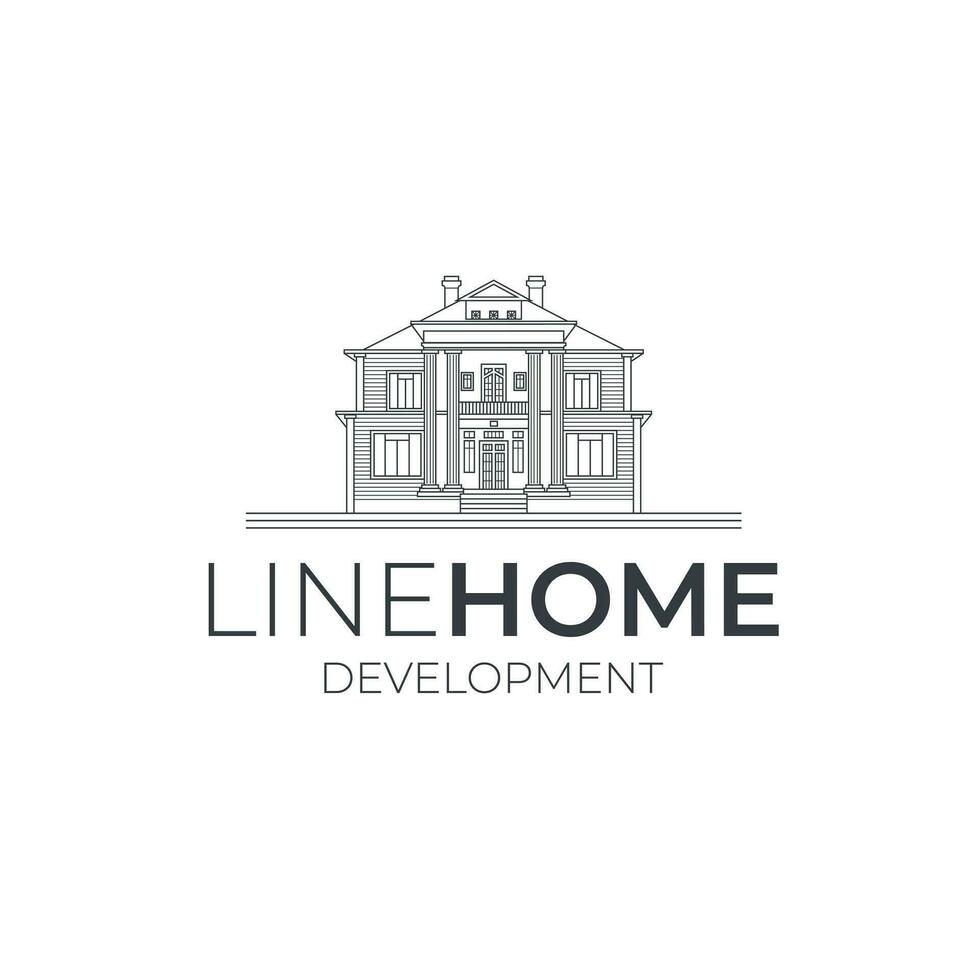 Luxus Haus Mono Linie Logo vektor