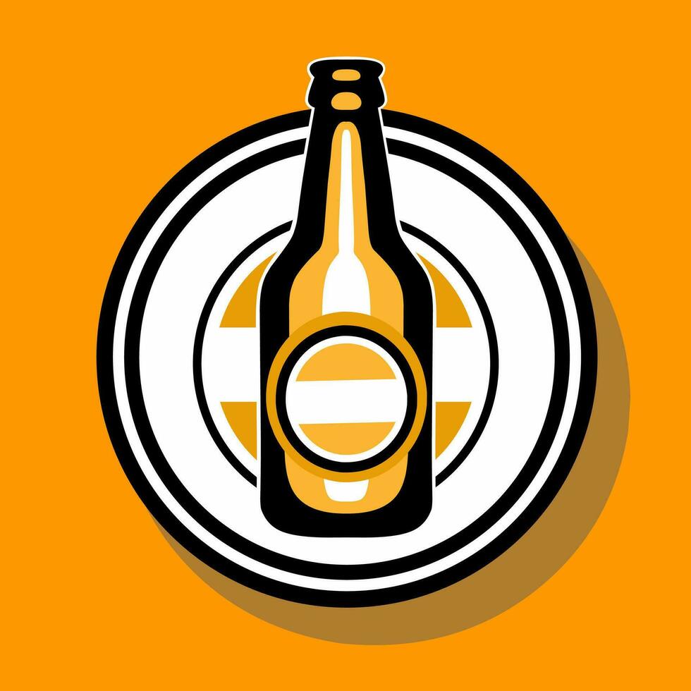Flasche Thema Vektor Logo Design mit Orange Hintergrund
