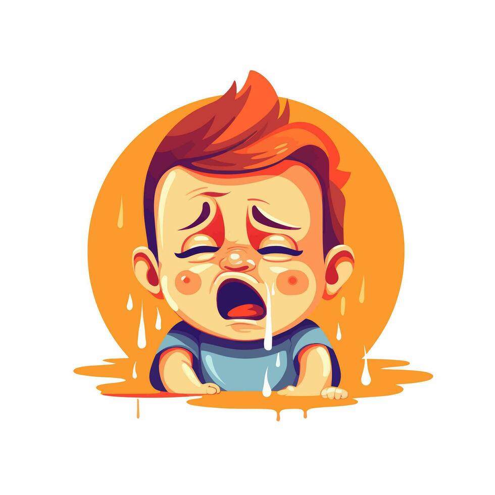 ledsen bebis gråt vektor