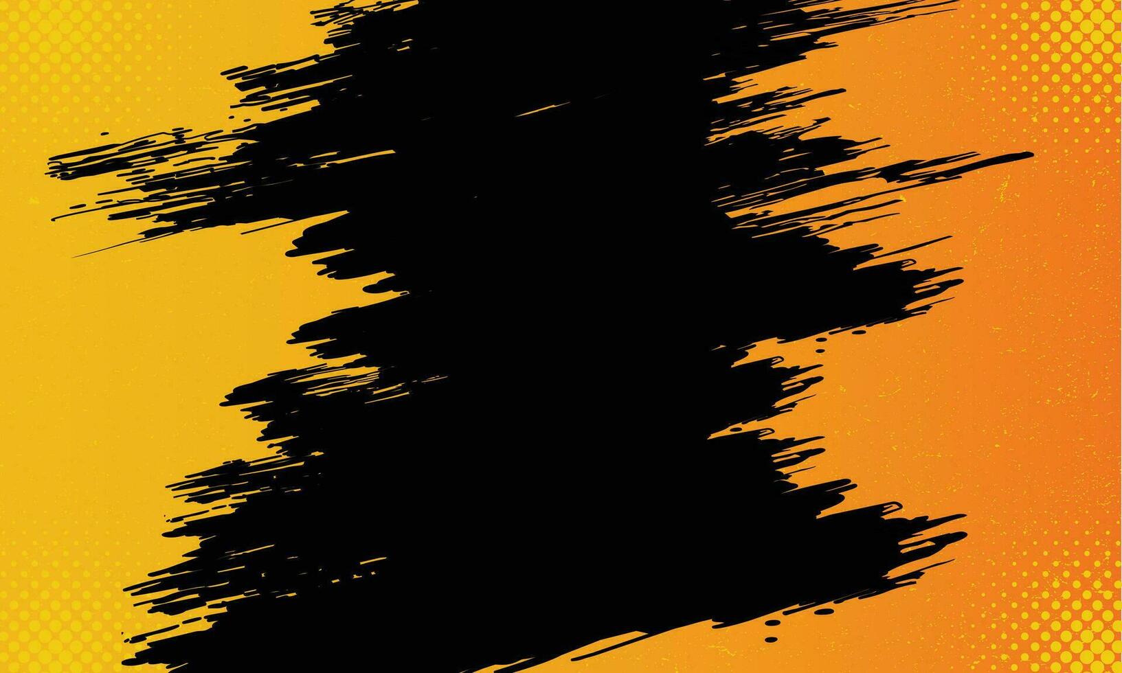 Orange und Gelb Gradient Hintergrund mit schwarz Bürste mit Kopieren Raum vektor