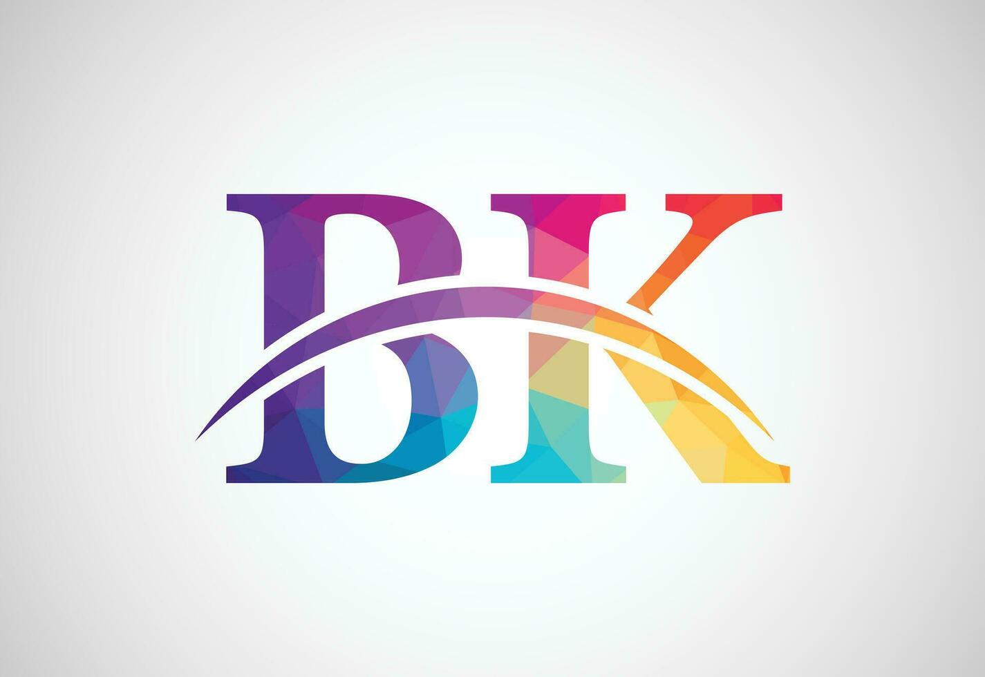 niedrig poly und Alphabet Initiale bk Brief Logo Design, Vektor Design Vorlage