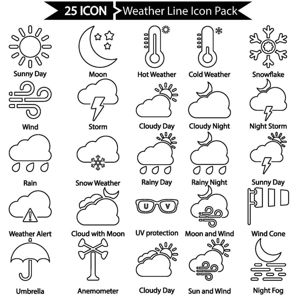 väder översikt ikon packa vektor