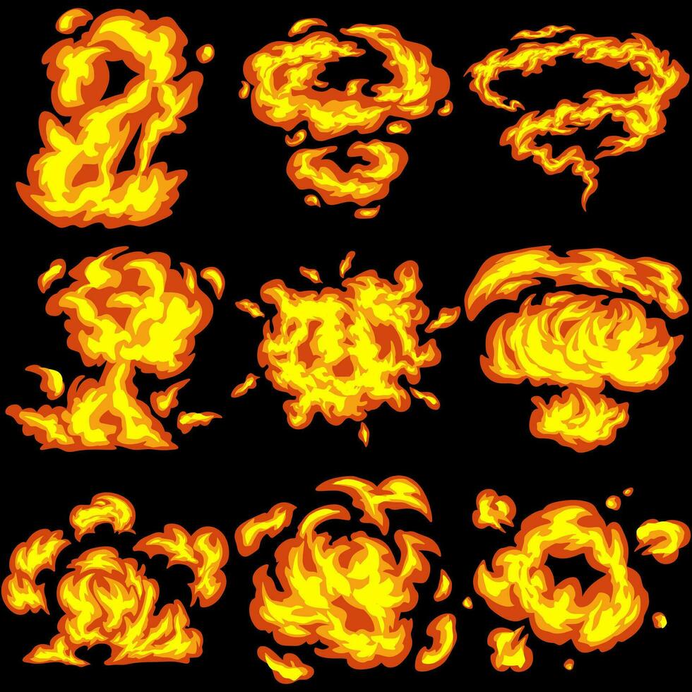 fri vektor Artikel bunt tillgång brand explosion rök orange röd Färg