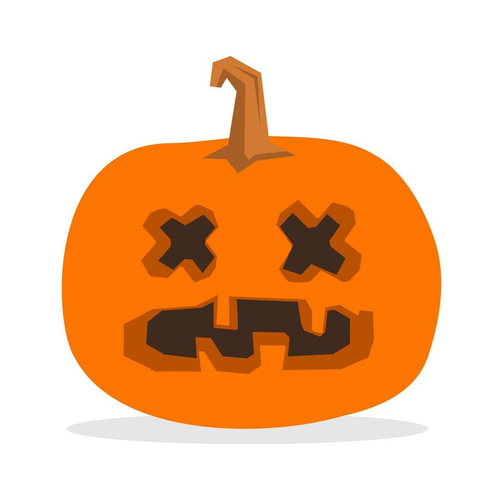 halloween ristade pumpa vektor illustration. domkraft o lykta roligt karaktär.