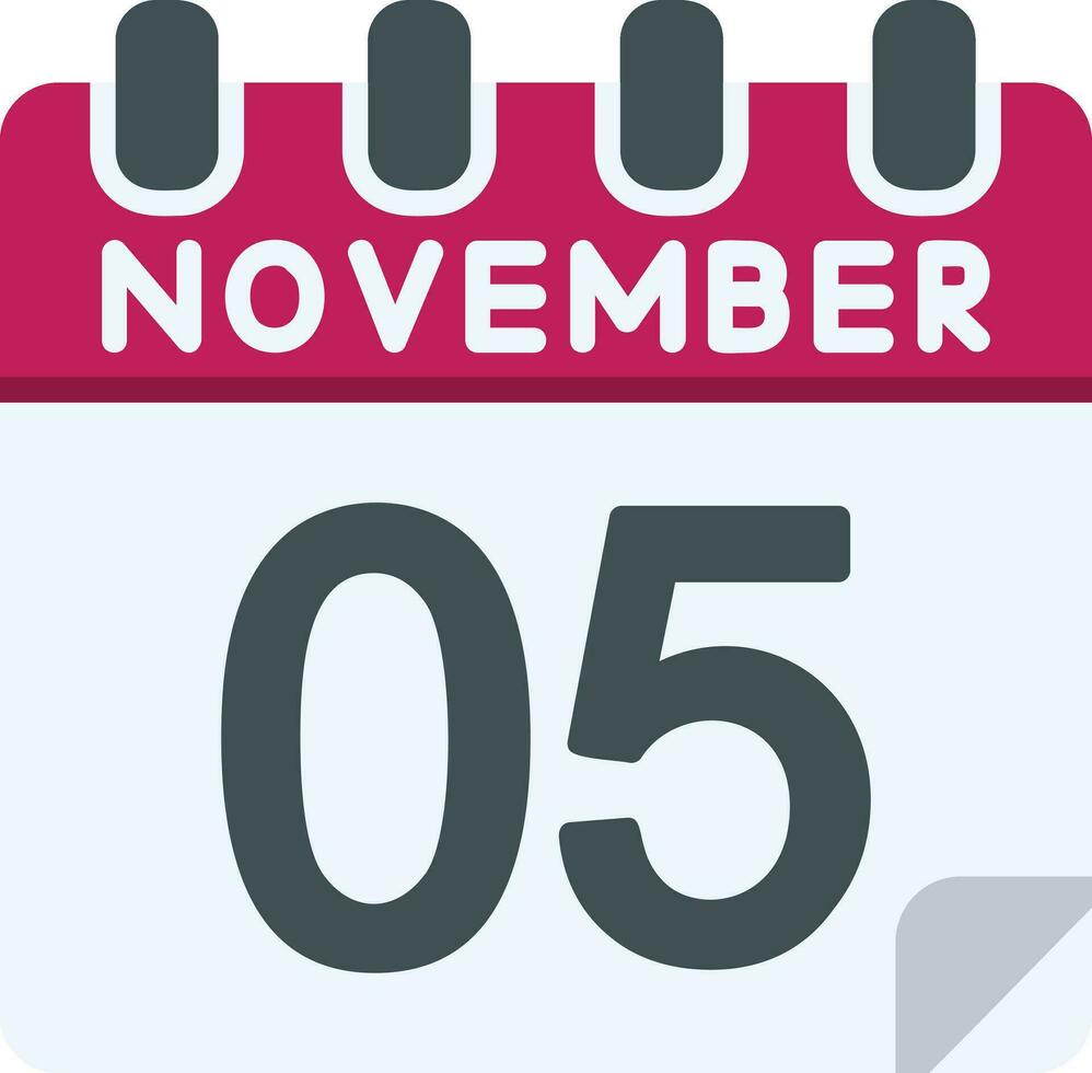 5 november platt ikon vektor