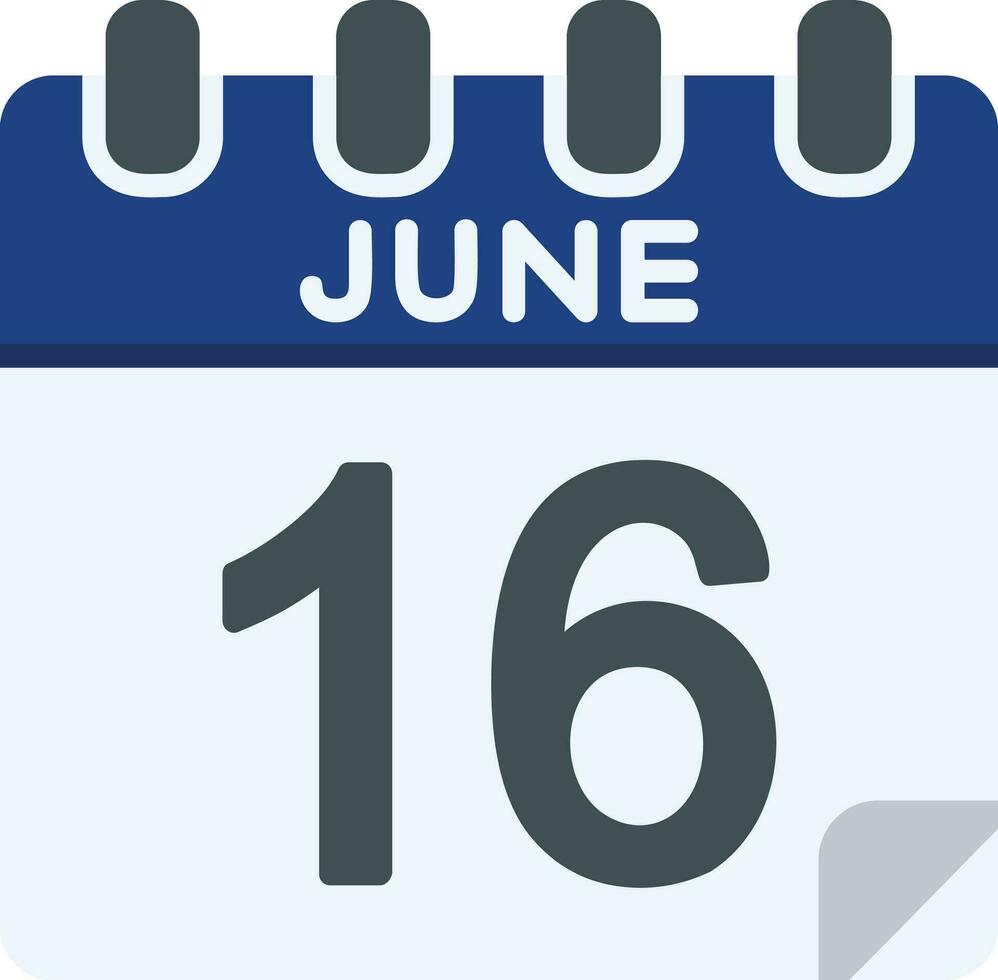 16 Juni Linie Symbol vektor