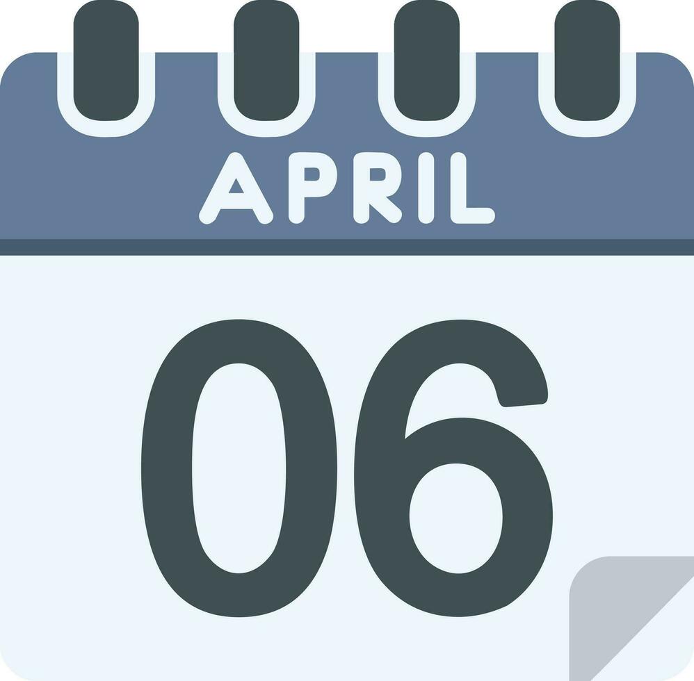 6 April Linie Symbol vektor