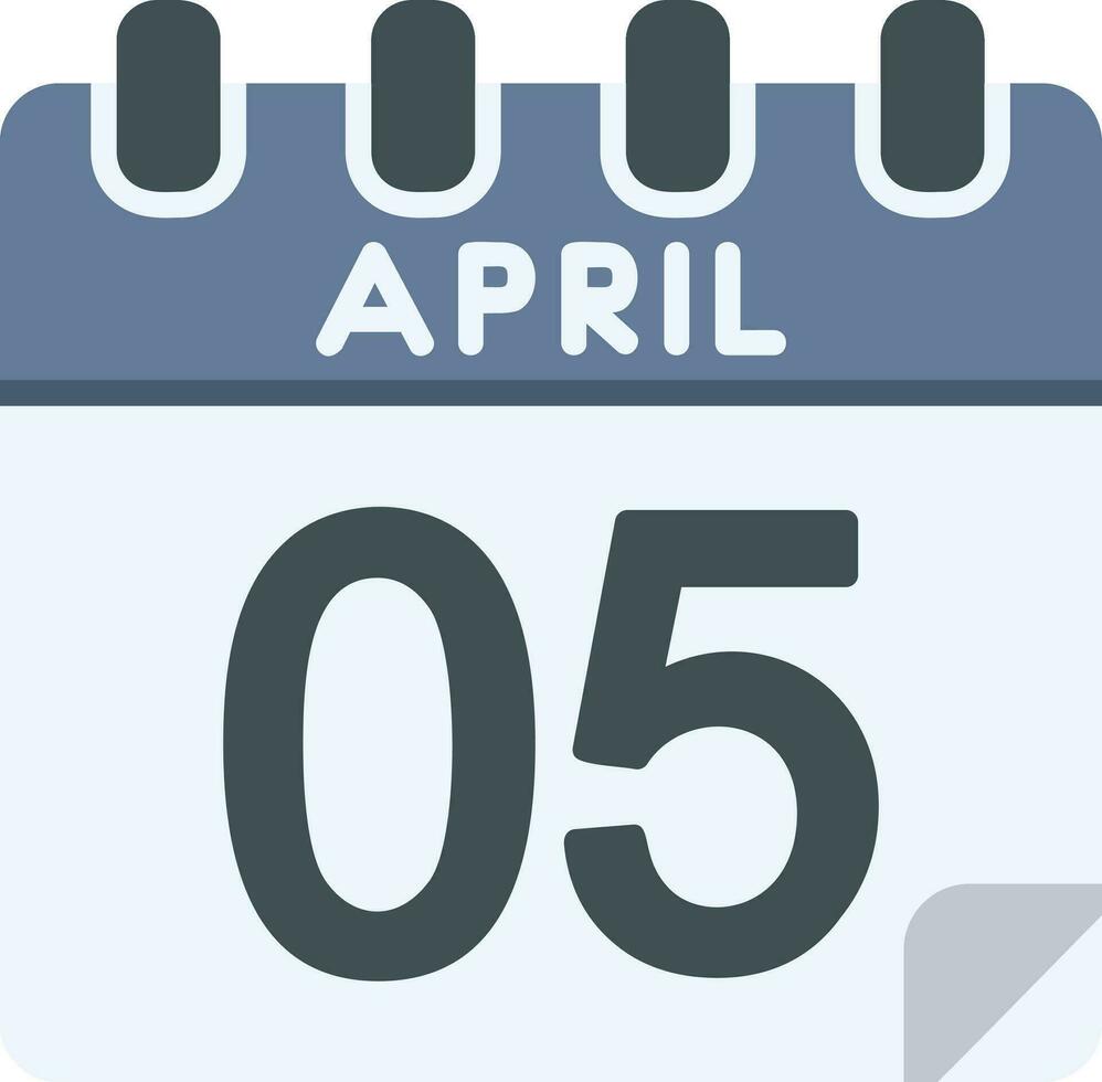 5 April Linie Symbol vektor