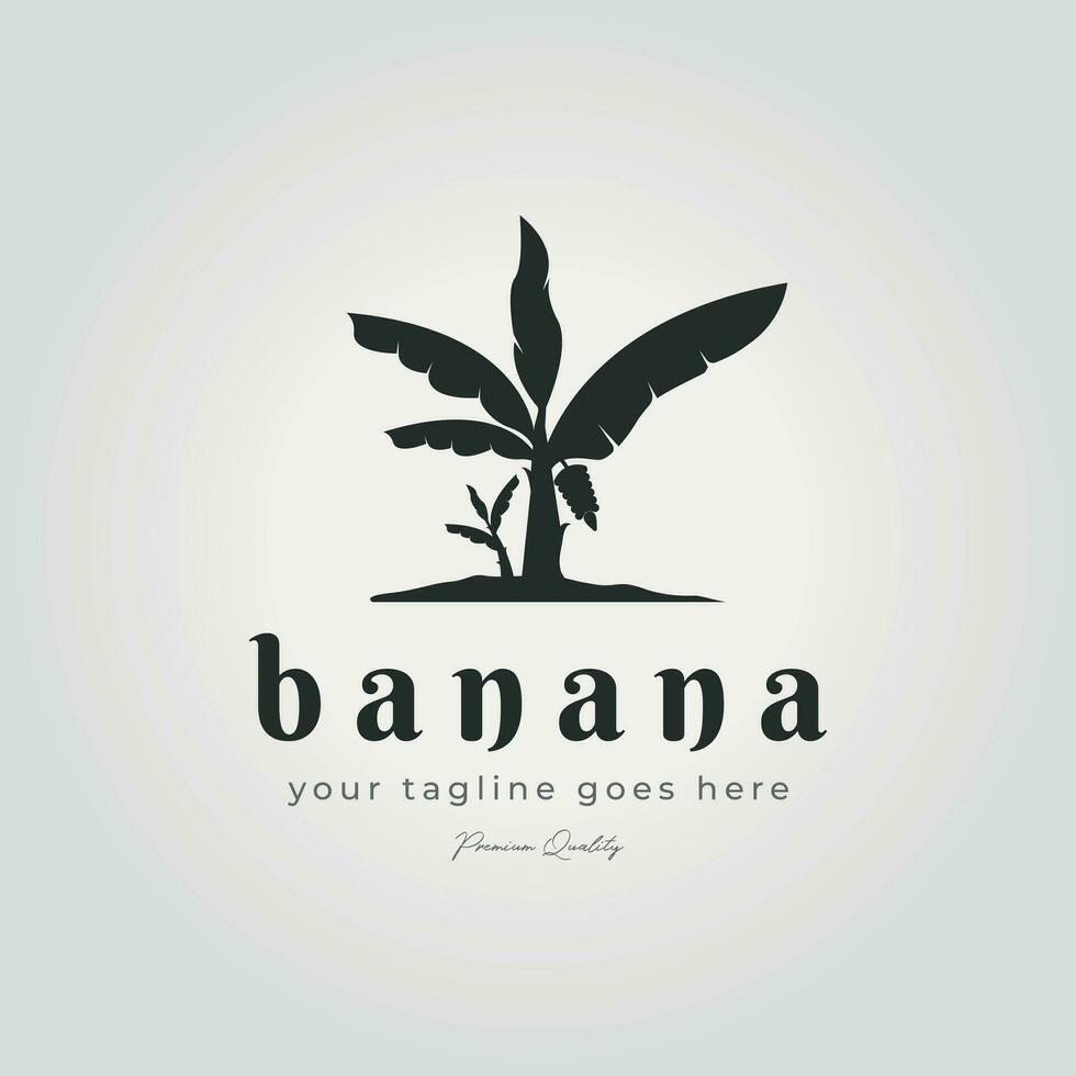 Vektor Illustration minimalistisch Jahrgang Banane Baum Logo Symbol Design