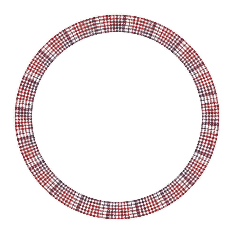 Design-Vorlage für runde Rahmenvektor-Vintage-Muster. kreisrand entwirft karierte stoffstruktur. schottischer Tartan-Hintergrund für Collagenkunst, GIF-Karte, Kunsthandwerk. vektor