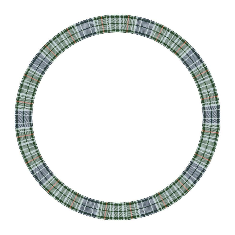 Design-Vorlage für runde Rahmenvektor-Vintage-Muster. kreisrand entwirft karierte stoffstruktur. schottischer Tartan-Hintergrund für Collagenkunst, GIF-Karte, Kunsthandwerk. vektor