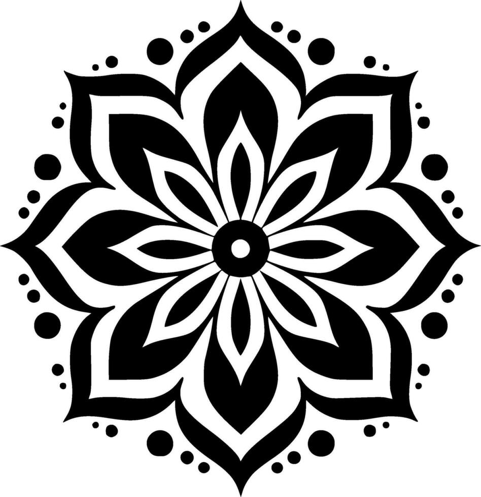 mandala, minimalistisk och enkel silhuett - vektor illustration