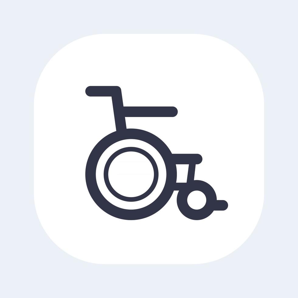 Rollstuhl-Vektor-Symbol auf weiß vektor