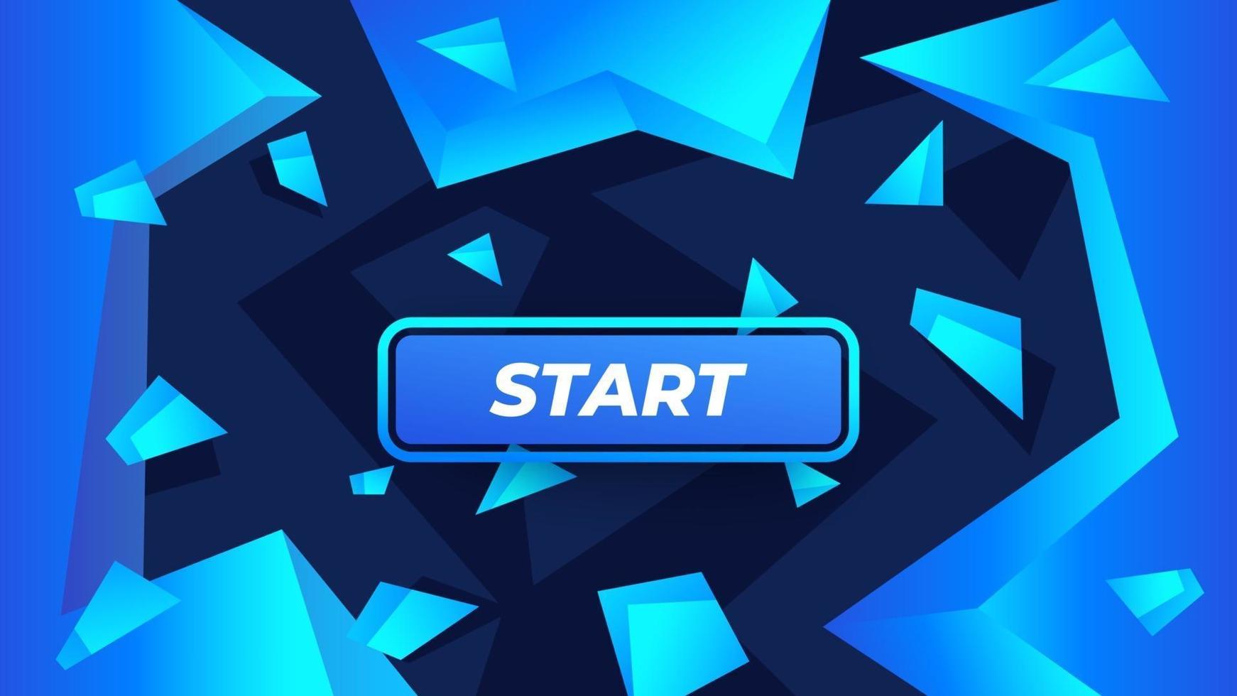 Start-Spiel-Taste auf abstraktem Hintergrund mit Kristallen vektor