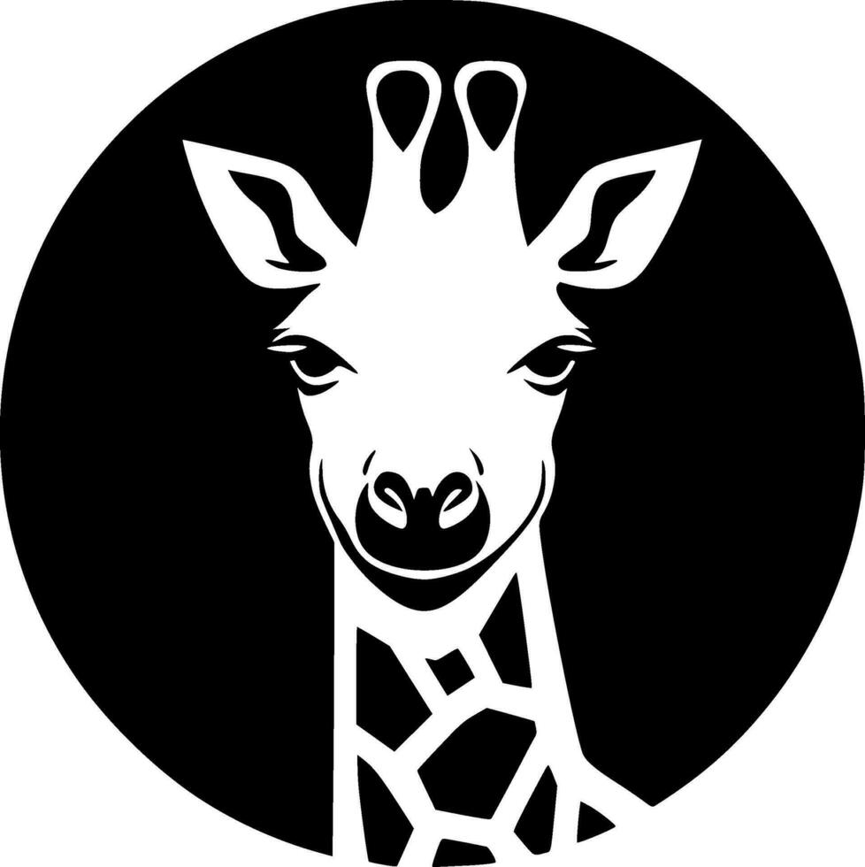 Giraffe - - schwarz und Weiß isoliert Symbol - - Vektor Illustration