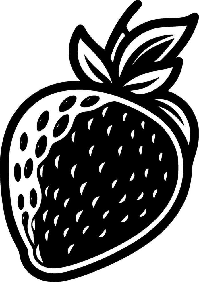 Erdbeere - - minimalistisch und eben Logo - - Vektor Illustration