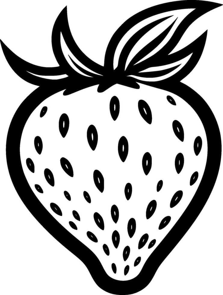 jordgubb - minimalistisk och platt logotyp - vektor illustration