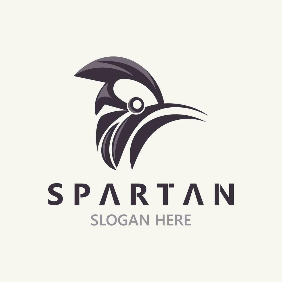 spartanisch Helm Krieger Logo Vorlage. spartanisch eben Design Vektor