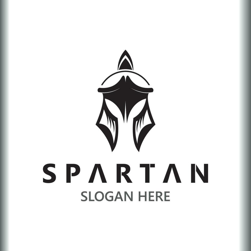 spartansk hjälm krigare logotyp mall. spartansk platt design vektor