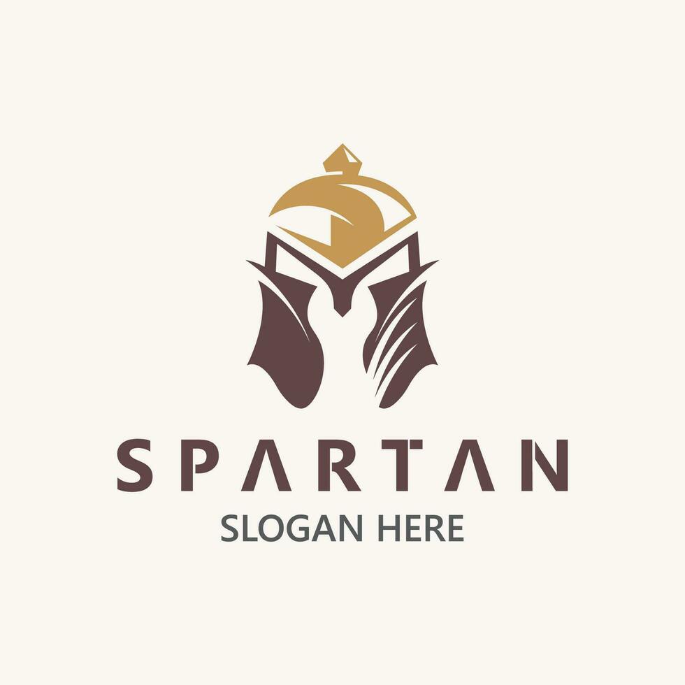 spartansk hjälm krigare logotyp mall. spartansk platt design vektor