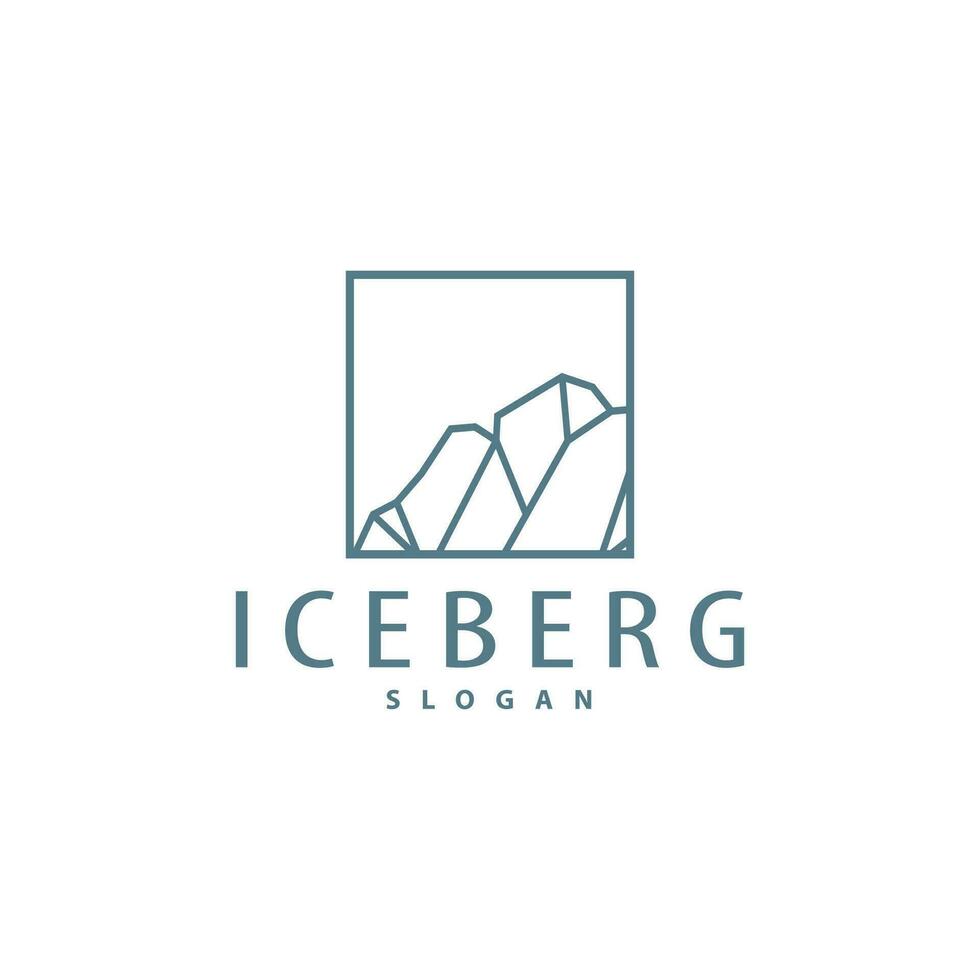 antarktisk kall berg isberg logotyp design, enkel vektor mall symbol illustration