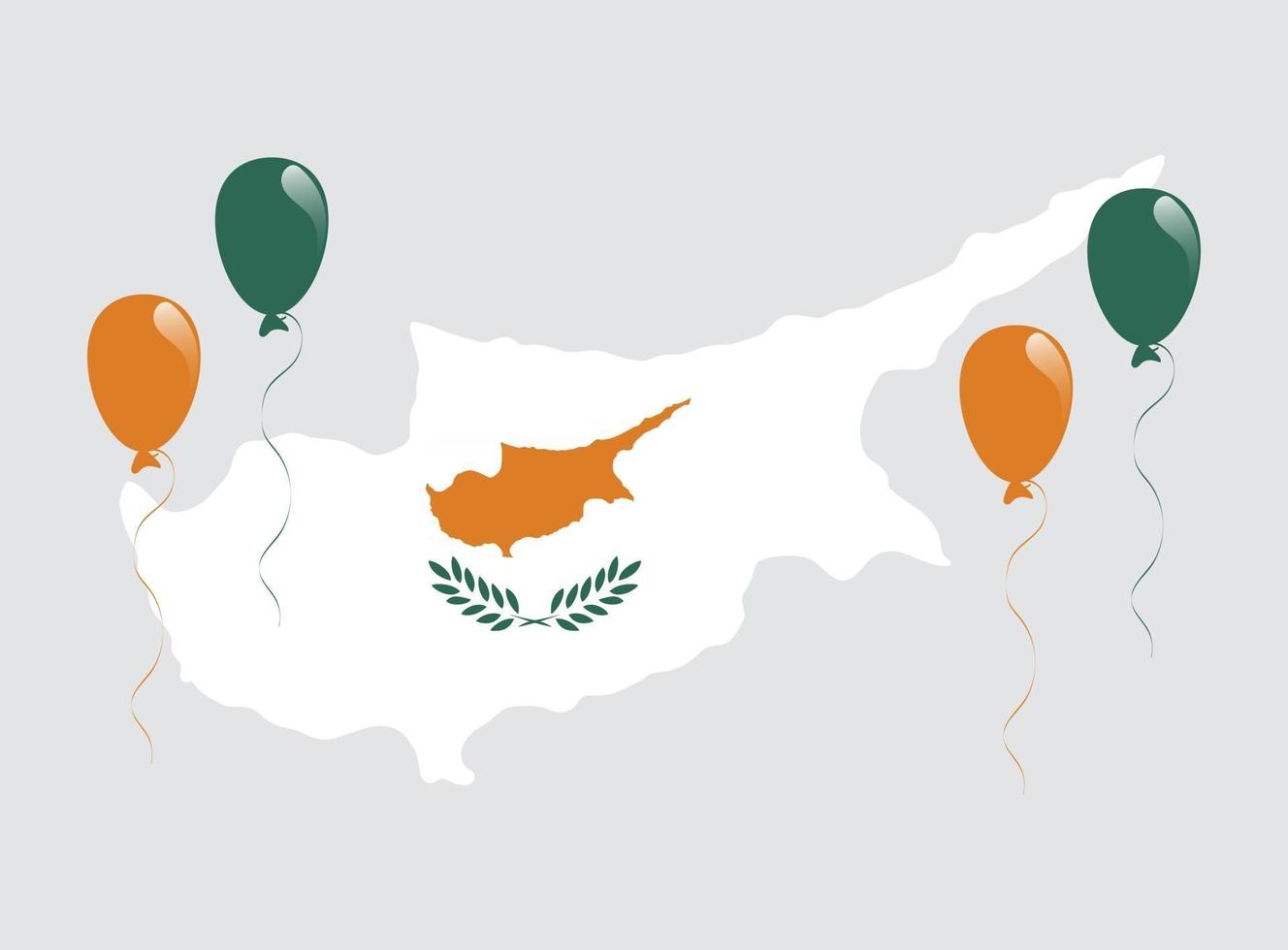 Republiken Cypern vit och grön karta och flagga vektor