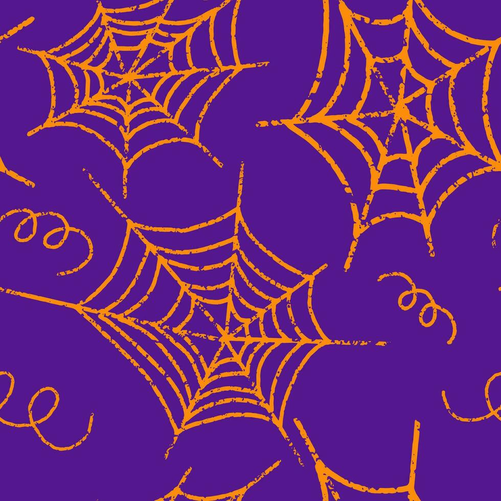 Spinne Netz, Halloween Dekor. Vektor nahtlos Muster