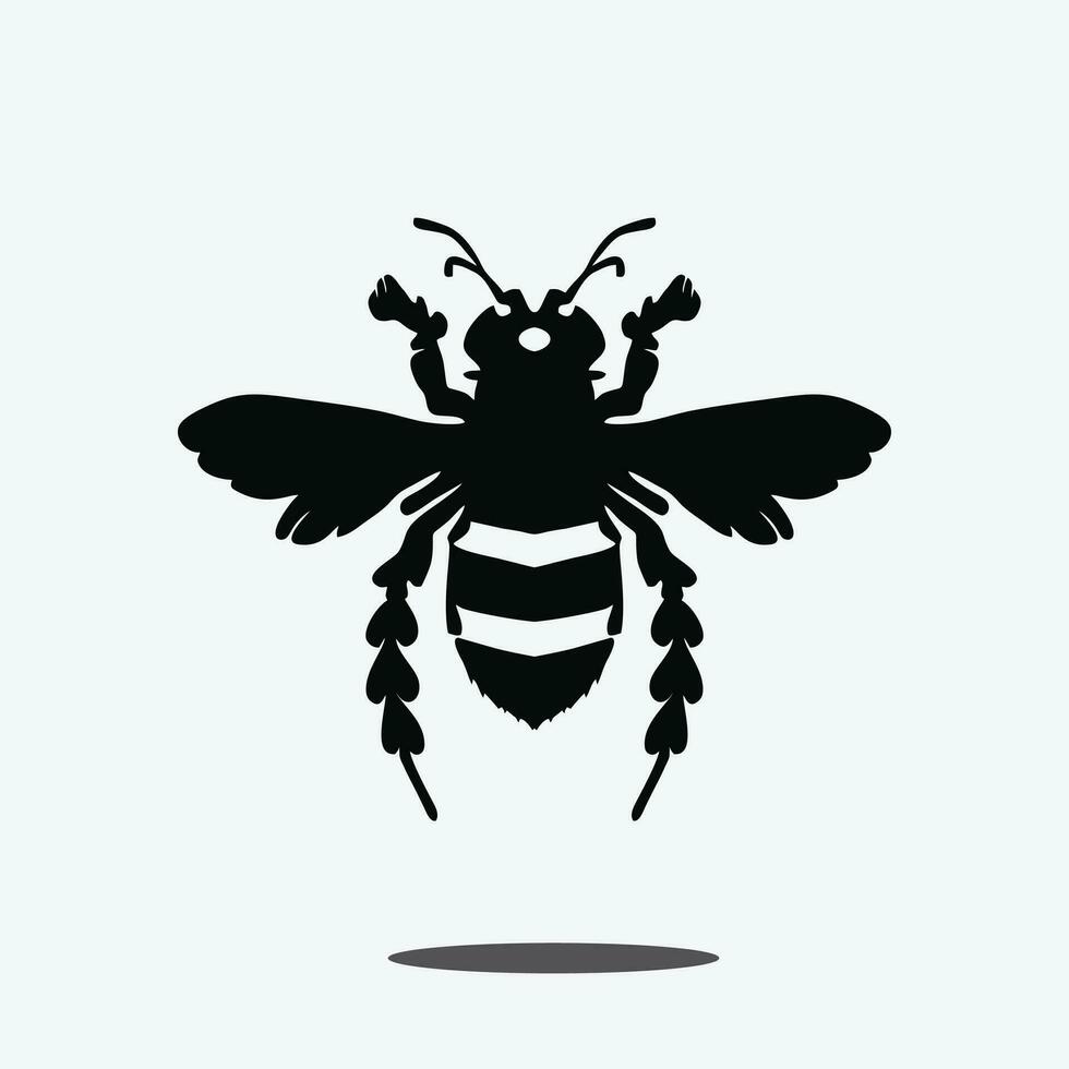 Biene Symbol. Fehler Logo, wild Insekt, Hummel Biene isoliert auf Weiß Hintergrund. Vektor Illustration